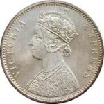 Rare Coin 1891 Empress Victoria Silver One Rupee Coin